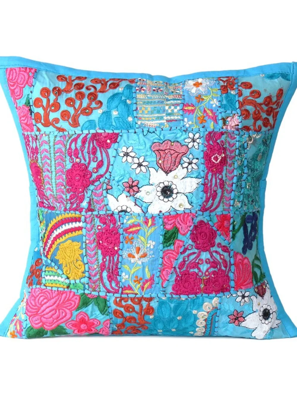 Oussum Pillow Case Cotton Patchwork Vintage-Inspired Look Comfort Cushion Cover